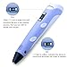 Kuman 100B Newest Version 3D Printing Pen With LCD Screen for Doodling Drawing 3D Pen Tool with 3 1.75mm ABS Filament- As DIY Gift 3D Printers (Purple)