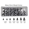 JSHANMEI-Assorted-Lead-Sinkers-Weights-Kit-with-Durable-Fishing-Tackle-Box-Rubber-Core-Sinker-Bass-Casting-Sinker-Worm-Weight-Sinker-Removable-Split-Shot-Sinker