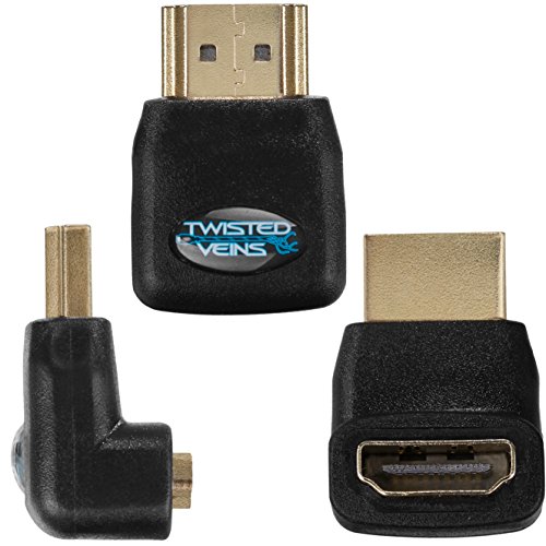 Twisted Veins ACHLA3 Three (3) Pack of HDMI 270 Degree/Right Angle Connectors/Adapters