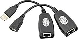 YOUmeSKY USB Extender Over Ethernet RJ45 Adapter Cat5 Cat6 LAN Cable Extender view 1
