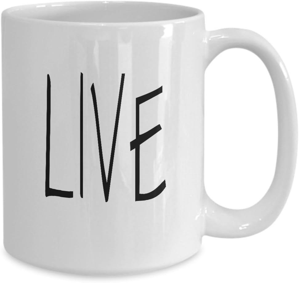 Amazon Com Live Mug Live The Life You Imagine With This Large 15 Oz Coffee Cup Kitchen Dining