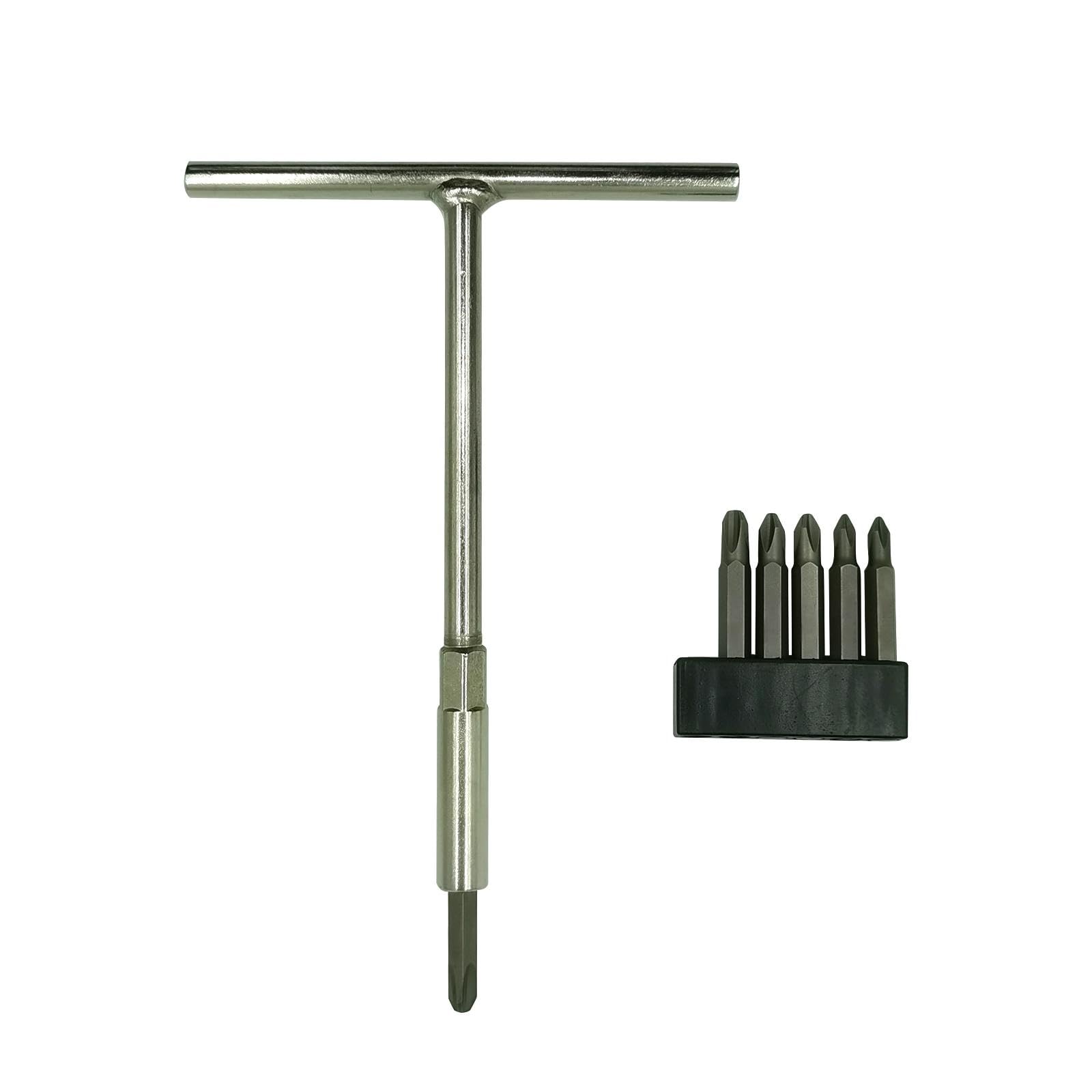 Yrsssa T-Handle Wrench & JIS Screwdriver Set - Includes 6 JIS Bits (#1,#2,#3) - Wrench with Magnetic Bit Holder - Perfect for Japanese Motorcycles, Cars，Bicycle & Equipment