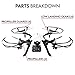 Force1 F100 & F100 Ghost Drone Parts Crash Pack - Propellers, Prop Guards & Landing Gear - Spare Parts Kit Also Compatible w/ MJX B3 Bugs 3 Quadcopter