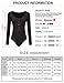 Queen.M Women's Basic Solid Bodysuit Single Breasted Long Sleeve Bodycon Jumpsuit Stretchy Romper Leotard Tops, Black, Small