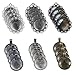 Bundle 12 Pcs Round Pendant Trays & 12 Pcs Flower Circle Pendant Trays in Silver, Antiqued Silver & Bronze with 24 Pcs Glass Cabochon Dome Tiles for Crafting DIY Jewelry Making, 48 Pcs (Style 1)