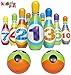Kiddie Play Kids Bowling Set Indoor Foam Bowling Game Kids Toys Age 2, 3, 4, 5 Years Old Boys and Girls (10 Pins and 2 Balls)
