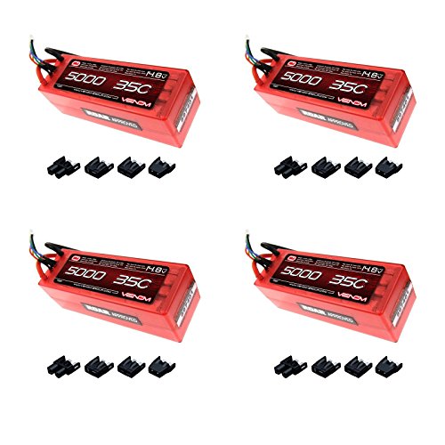 Venom 35C 4S 5000mAh 14.8V Hard Case LiPo Battery ROAR with Universal Plug (EC3/Deans/Traxxas/Tamiya) x4 Packs