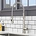 Hotis Commercial Stainless Steel Lead-Free Two Lever Two Hole Gooseneck High Arc Two Handle Kitchen Sink Faucet, Kitchen Faucet