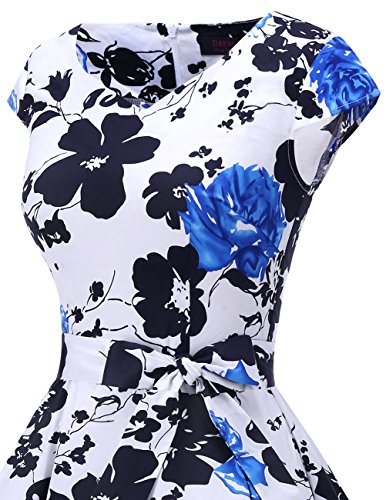 DRESSTELLS dames jurken 1950s Vintage Kap mouwen Rockabilly Jurken Hepburn stijl cocktailjurken - Image 7