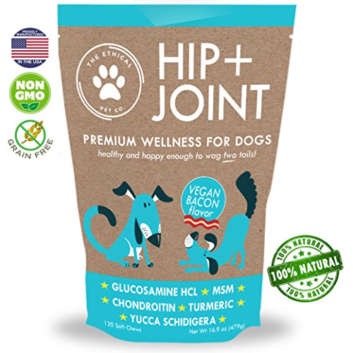 Dog Joint Supplement Glucosamine Chondroitin - 120ct Dog Supplements for Joints with Vitamins in Delicious Soft Chews - Natural Hip and Joint for Dogs