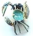 Blue Crab Enameled Jeweled Box, Package Includes a Tropical Magnet