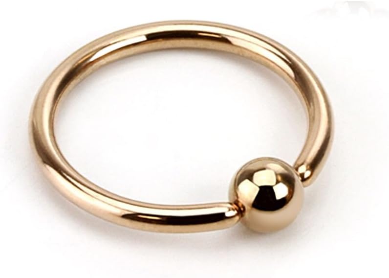 Rose Gold tone IP over 316L Surgical Steel BCR with Dimpled Ball