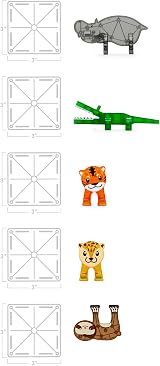 Magna-Tiles Jungle Animals 25-Piece Set - 3D Magnetic Building Tiles view 5