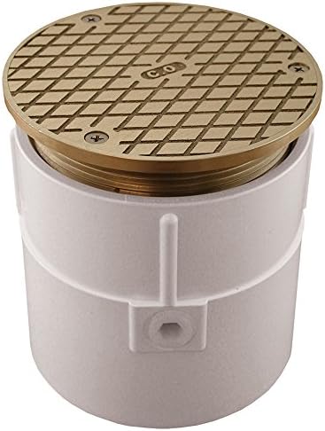 Jones Stephens, JS 4" Over Pipe Fit Base Cleanout with 4" Metal Spud 6" Nickel Bronze Round Cover PVC - C60094