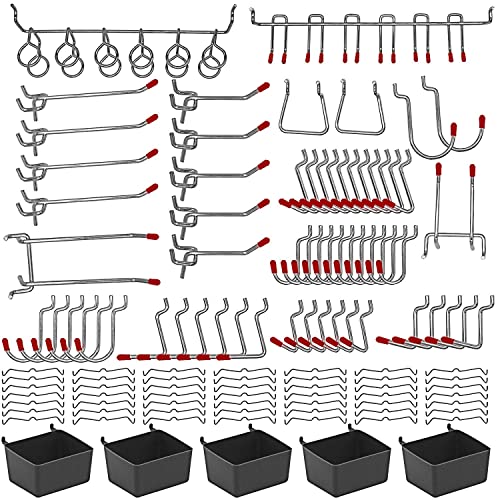 114 pcs Pegboard Hooks Assortment with Metal Hooks