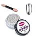 CLAVUZ 2g Silver Chrome Powder Mirror Effect Glitter Nail Powder Manicure Pigments with Sponge Stick Nail Art Tools Kit