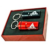 Cool Set of 2 Smell-Proof Airtight Stash Jars, Waterproof Containers for Weed, Herbs and Tobacco with Keychain, Perfect as Secret Mini Travel Stash Box, Black, and Red by Green-Der