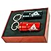 Cool Set of 2 Smell-Proof Airtight Stash Jars, Waterproof Containers for Weed, Herbs and Tobacco with Keychain and Gift Box, Perfect as Secret Mini Travel Stash Box, Black, and Red by Green-Der