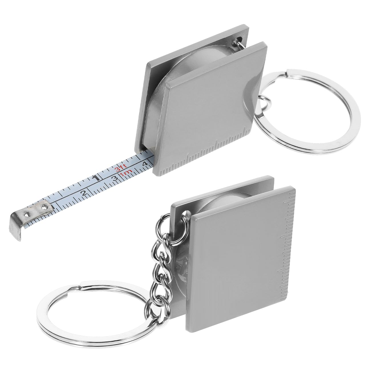 Alipis 2 x Small Tape Measure Key Ring with Tape Measure Key Ring Made of Metal Retractable Tape Measure for Sewing School Reward Measuring Tape Tool Car Key Ring Release Mini