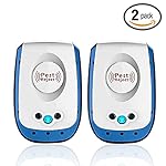 Pest Repeller Ultrasonic Control Electronic Plug In Noiseless Non-toxic Safe and Friendly for Mosquito Insects Roaches Flies Ants etc. (2 Pack)
