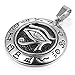 MENDINO Mens Stainless Steel Pendant Necklace Eygptian Eye of Horus Silver Tone with a 22 inch Chain