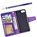 Arae Premium PU Leather Wallet Case with Kickstand and Flip Cover for iPhone 7/8 / SE 3rd Gen/SE 2020 4.7 inch - Purple