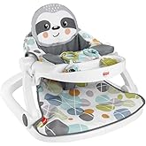 Fisher-Price Portable Baby Chair Sit-Me-Up Floor Seat with Snack Tray, Newborn Sensory Activity Toys & Plush Cute Sloth Washable Pad