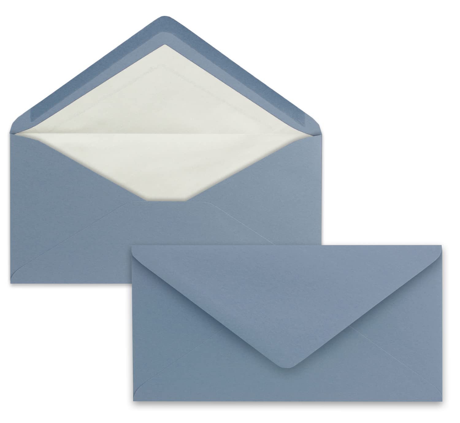 50 x DIN long envelopes - grey-blue with white silk lining - 11x22 cm - 110 g m² - ideal for invitations, Christmas cards, greeting cards from The Farbenfroh series