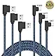 BLUELEC Right Angle Type C Cable 10ft 6ft 3ft 3Pack 90 Degree USB C Cable Braided Charge Data Cord compatible Samsung Galaxy S8/S9 Plus,Moto Z Z2,Nexus 6P/5X,OnePlus 3T/Google Pixel (3/6/9 Red &Black)