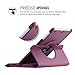 Apple iPad Mini Case / iPad Mini 2 case / iPad mini 3 Case - Thilon, 360 Degree Rotating Stand PU Leather Case Cover with Stand, Auto Sleep / Wake for iPad mini 1, 2, 3 case (Purple)