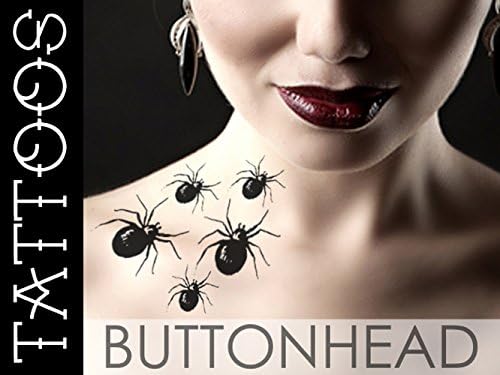 Spider Temporary Tattoo - Halloween Costume Fake Tattoo - Creepy Disturbing Sexy - Makeup Accessories