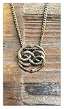NeverEnding Story Antique Bronze Necklace, Auryn Necklace, Long or Choker, Never Ending Story Snake Pendant, Snake Circle Necklace