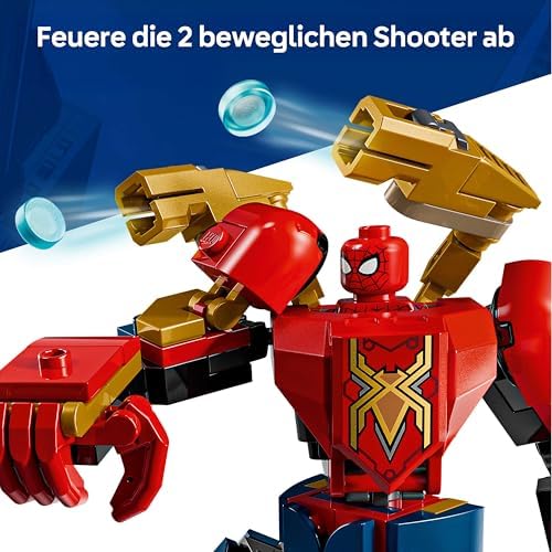 | Mech-Duell: Spider-Man vs. Doc Ock - Superhelden Spielzeug mit 2 Actionfiguren, 3 Minifiguren, Shootern - Konstruktionsspielzeug für Kinder - Geschenk für Jungen ab 6 Jahren und Mädchen - 76338