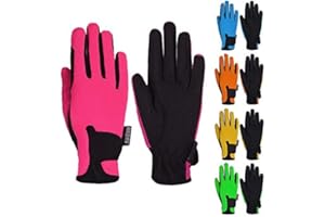 MASHFA Kids Horse Riding Gloves Children Equestrian Kids Gloves Child Horseback Bike Gardening Boys & Girls Mittens Pony Youth Outdoor Mitts