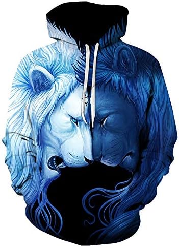 Sweatshirt 3D Spring And Autumn Long Sleeve Hooded Sweater Lion Head Men And Women
