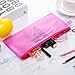 Bememo 12 Pcs Mesh Zipper Pouch Bags Pencil Pouch Zipper File Bags Waterproof Plastic Double Layer for Pen Cosmetics Office Supplies Travel Accessories 6 Colors