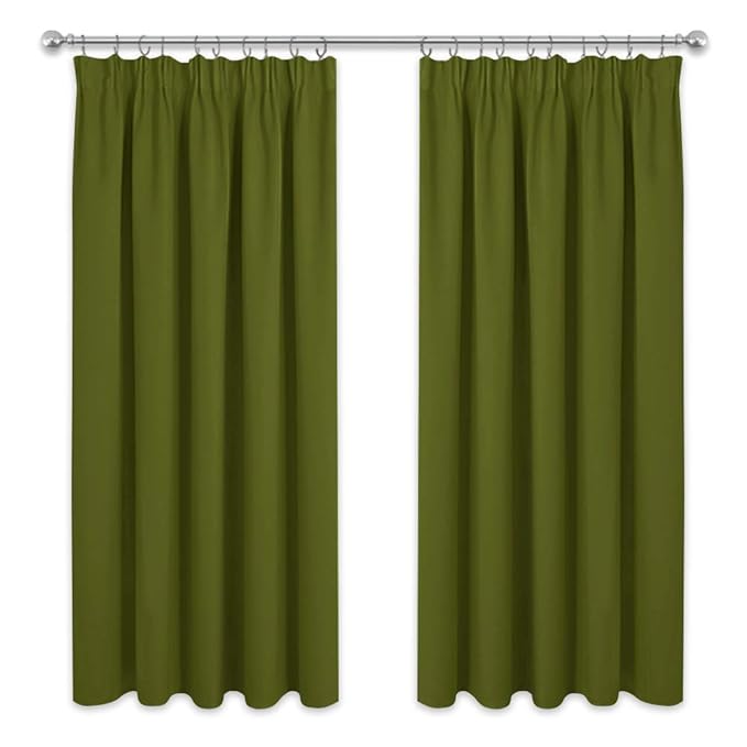 PONY DANCE Curtains for Home Decoration Double Blackout Curtains with Pencil Pleat for Living PONY DANCE Curtains for Home Decoration Double Blackout Curtains with Pencil Pleat for Living