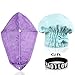 Yugefom Hair Turban Towel, 2 Pack Curly Hair Towel, Microfiber Hair Towel Wrap Ultra Absorbent Fast Drying Large Soft Anti-Frizz for Long Thick Hair Women Girls (Purple/Blue)