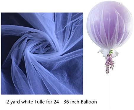 White Tulle Balloon Net For 24 - 36 inch Balloons Centerpieces Birthday or Wedding Decoration - 3Pcs/Pack