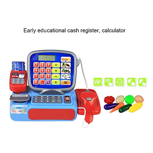 image for Electronic Kids Cash Register Moonvvin Pretend Play Supermarket Shop T
