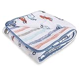 aden by aden + Anais Muslin Blanket, 100% Cotton Muslin, 4 Layer Lightweight and Breathable, Large 44 X 44 inch, hit The Road - car