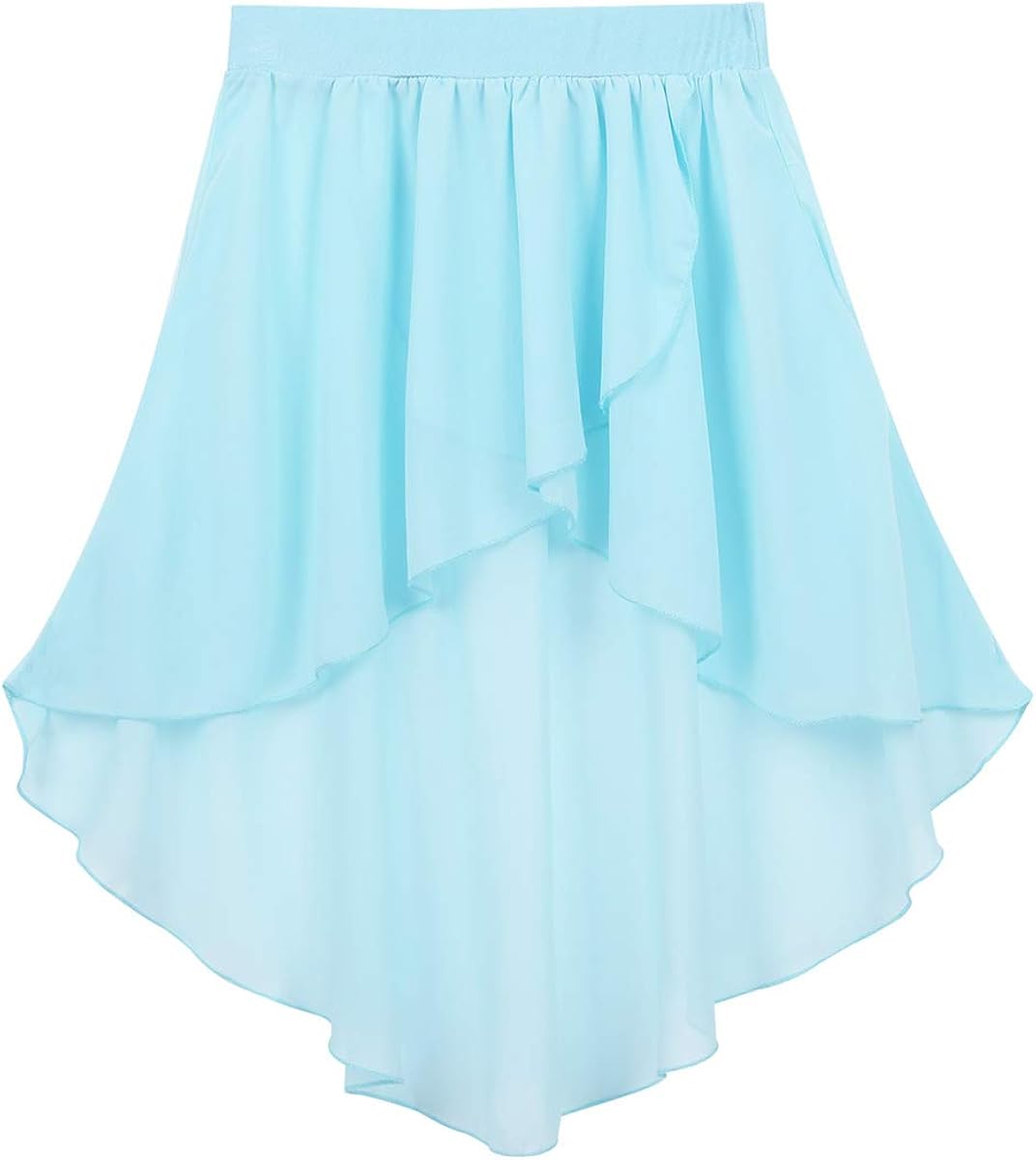 TiaoBug Girls Ballet Dance Open Skirt Ballerina Collection Chiffon Skating Over Scarf Tutu Dress with Waist Tie: Clothing