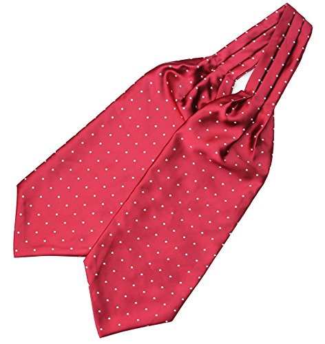 Secdtie men red white polka dot silk cravat ties jacqua…