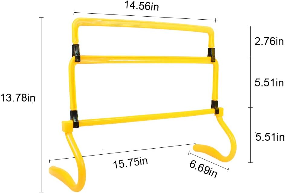 ASENVER 4 Height Adjustable Speed Training Hurdles Fitness & Speed Training Equipment (Set of 5) : Sports & Outdoors
