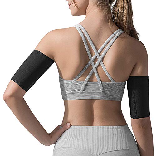 Hot Shapers Arm Sleeves - Two Compression Sleeves for a Women's Workout to Lose Fat - Accessories for Weight Loss Gym Exercises - Bicep Trimmers and Slimmers Equipment (L, Black)