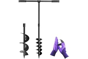 LONGRUN Manual Garden Hole Digging Drill Bit, Hand Drill Auger Post Hole Digger for Planting, Spiral Drill Planter for Bulb, 