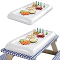 Inflatable Serving Buffet Salad Food & Drink Tray- With Drain Plug(2 PACK),BBQ Picnic Pool Party Buffet Luau Cooler