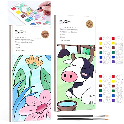 Pocket Watercolor Painting Book,Pocket Water Coloring Book,Watercolor ...