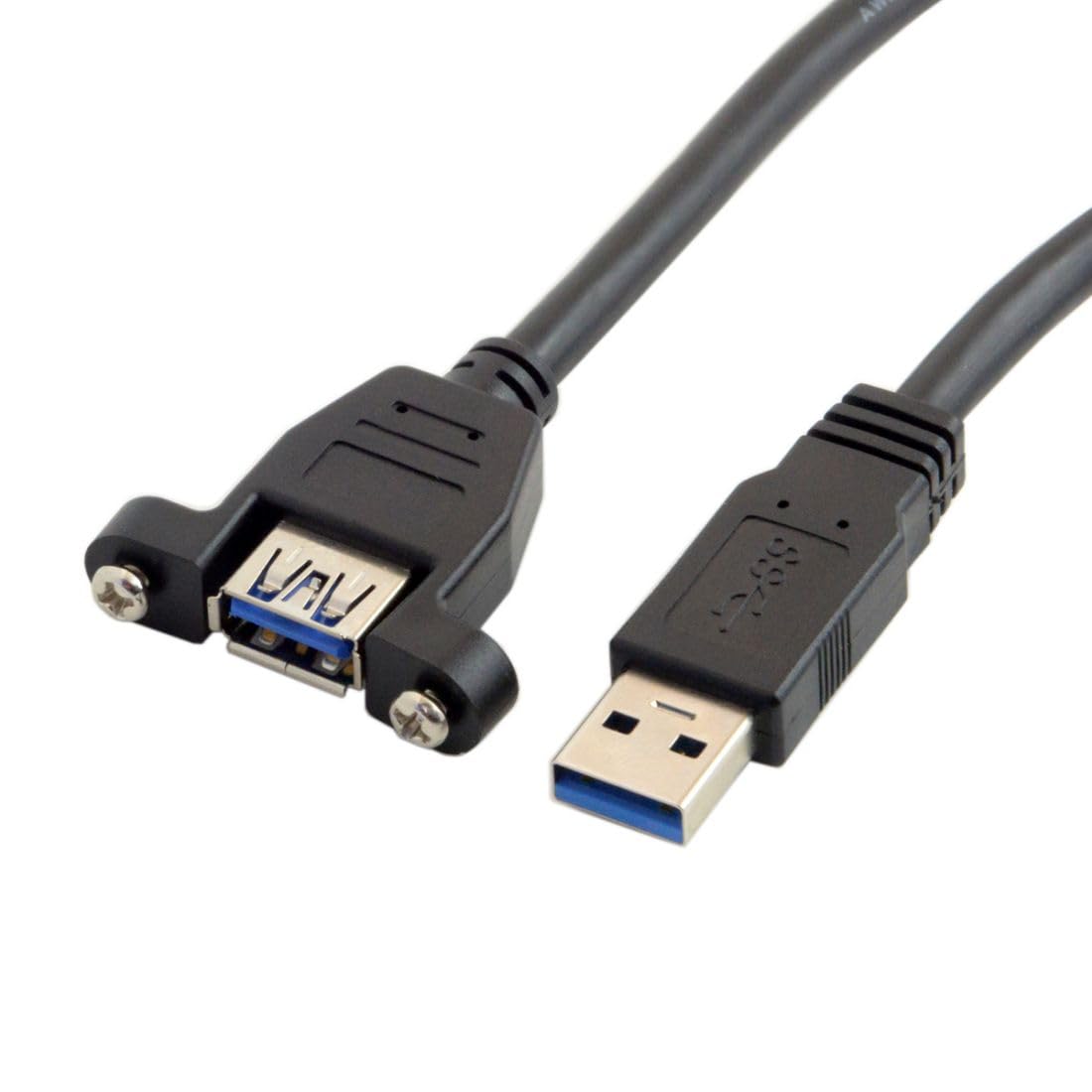 HDMIHOME USB 3.0 Male to Female Extension Cable with Screw for Panel Mount 50cm