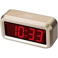 Timegyro Digital Alarm Clock Battery Operated with 1.2" Large Display for Bedroom, Heavy Sleepers(Gold) …